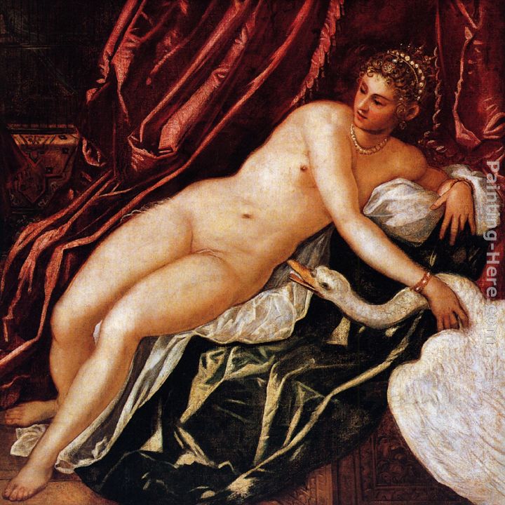 Leda and the Swan painting - Jacopo Robusti Tintoretto Leda and the Swan art painting